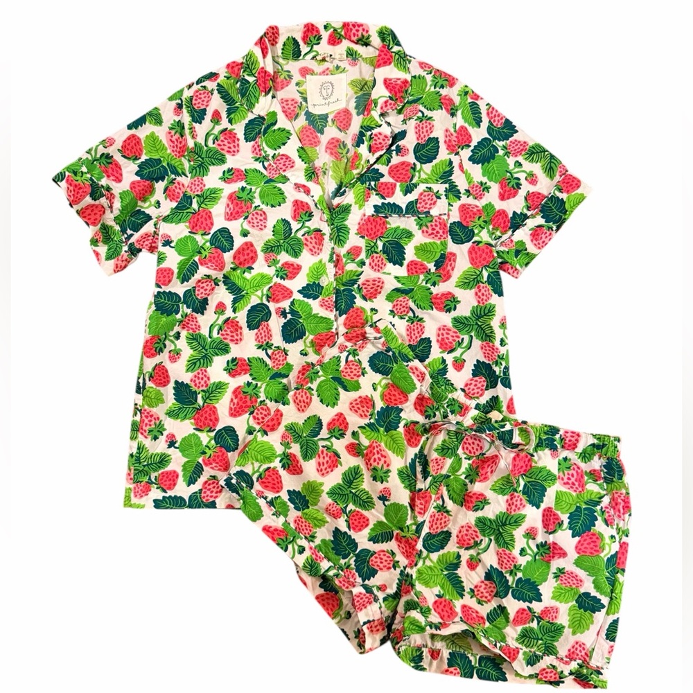Printfresh Green and Pink Leaf Print Pajama Set - Picture 2 of 13